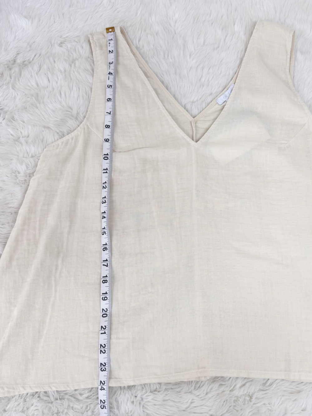 JOHNNY WAS Calme Drape Tank Top XL Cream Sleeveless Cotton Minimalist Lagenlook - Picture 9 of 10